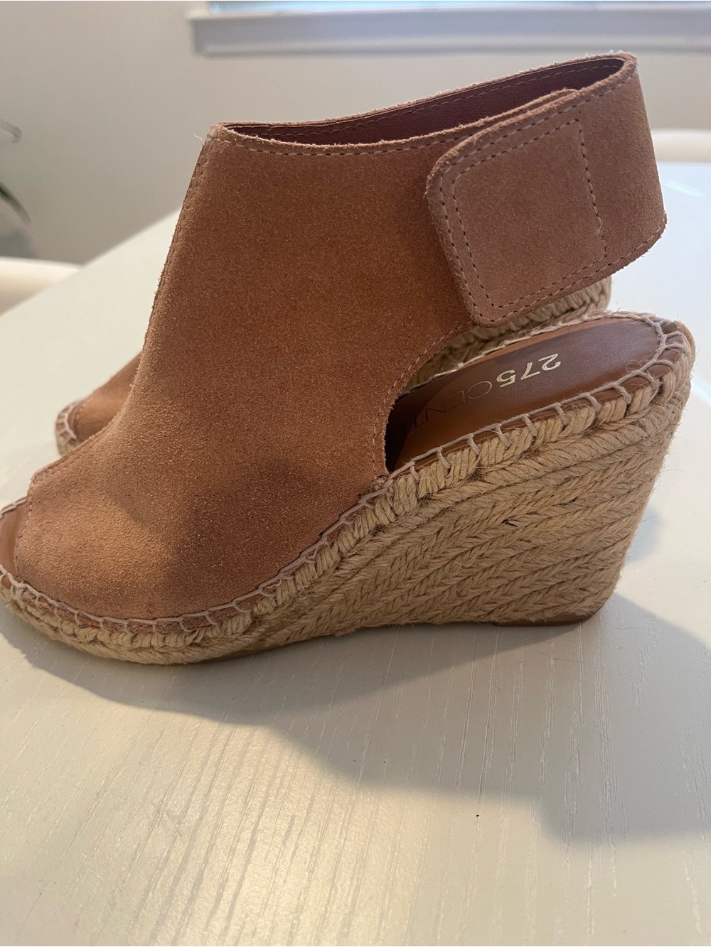 275 Central Suede leather Espadrille Wedge Sandals - Tan